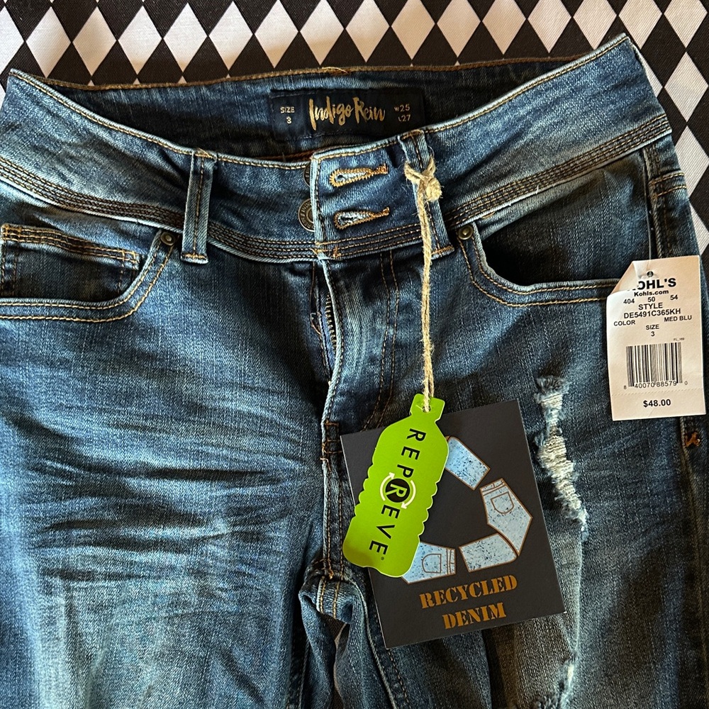 Indigo Rein Blue Distressed Jeans brand new tags size 3